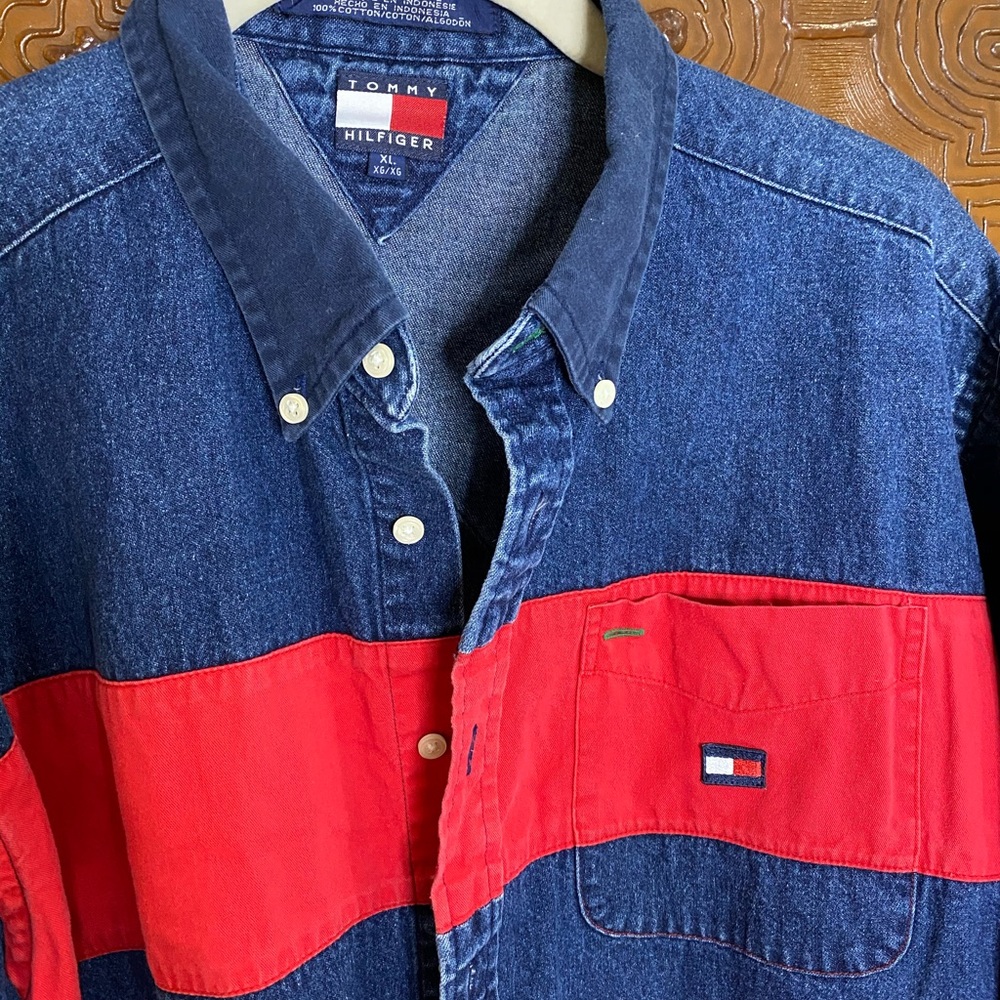 Tommy Hilfiger Striped Button Up Vintage SOLD - Picture 2 of 4